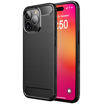 NALIA Silikonhülle für iPhone 16 Pro – Rutschfest & Matt – VORTEX (Gebürstete Optik & Carbon Design) – Marke aus Berlin Default Title NALIA Protective Hülle