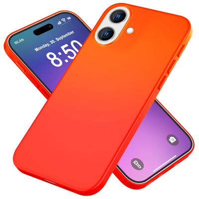 NALIA Neon Silikonhülle für iPhone 16 – Soft-Touch & Signal-Neon – NEONSHOCK (Matte Schutzhülle) – Marke aus Berlin Orange NALIA Neon Hülle