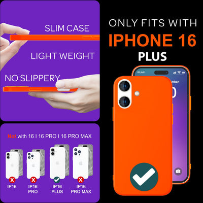 NALIA Neon Silikonhülle für iPhone 16 Plus – Soft-Touch & Signal-Neon – NEONSHOCK (Matte Schutzhülle) – Marke aus Berlin Pink NALIA Neon Hülle