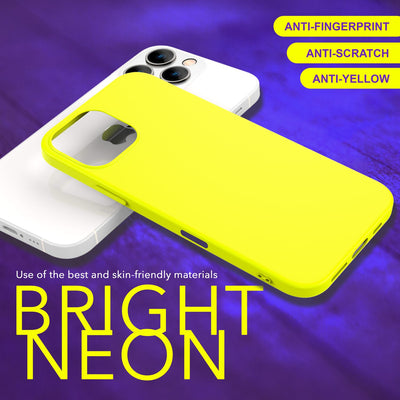 NALIA Neon Silikonhülle für iPhone 16 Pro – Soft-Touch & Signal-Neon – NEONSHOCK (Matte Schutzhülle) – Marke aus Berlin Gelb NALIA Protective Hülle