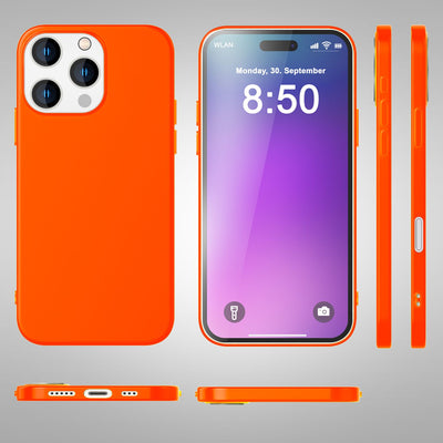 NALIA Neon Silikonhülle für iPhone 16 Pro – Soft-Touch & Signal-Neon – NEONSHOCK (Matte Schutzhülle) – Marke aus Berlin Orange NALIA Protective Hülle