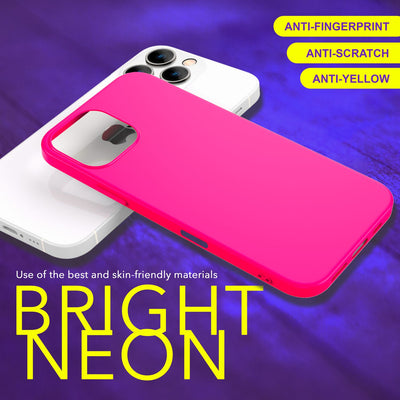 NALIA Neon Silikonhülle für iPhone 16 Pro – Soft-Touch & Signal-Neon – NEONSHOCK (Matte Schutzhülle) – Marke aus Berlin Pink NALIA Protective Hülle