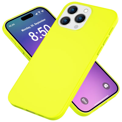NALIA Neon Silikonhülle für iPhone 16 Pro Max – Soft-Touch & Signal-Neon – NEONSHOCK (Matte Schutzhülle) – Marke aus Berlin Gelb NALIA Neon Hülle