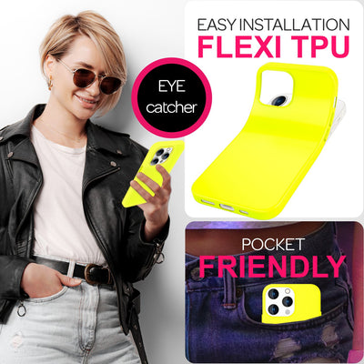 NALIA Neon Silikonhülle für iPhone 16 Pro Max – Soft-Touch & Signal-Neon – NEONSHOCK (Matte Schutzhülle) – Marke aus Berlin Gelb NALIA Neon Hülle