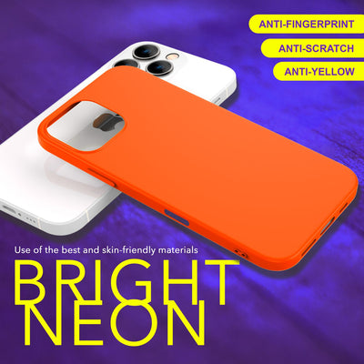 NALIA Neon Silikonhülle für iPhone 16 Pro Max – Soft-Touch & Signal-Neon – NEONSHOCK (Matte Schutzhülle) – Marke aus Berlin Orange NALIA Neon Hülle
