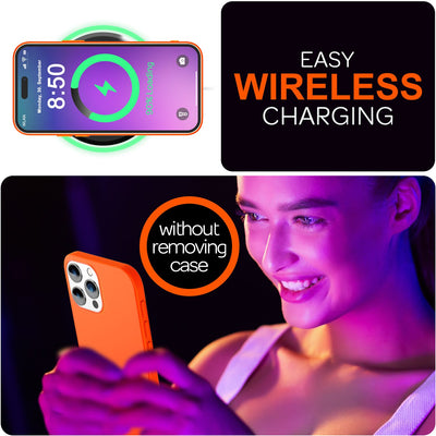 NALIA Neon Silikonhülle für iPhone 16 Pro Max – Soft-Touch & Signal-Neon – NEONSHOCK (Matte Schutzhülle) – Marke aus Berlin Orange NALIA Neon Hülle