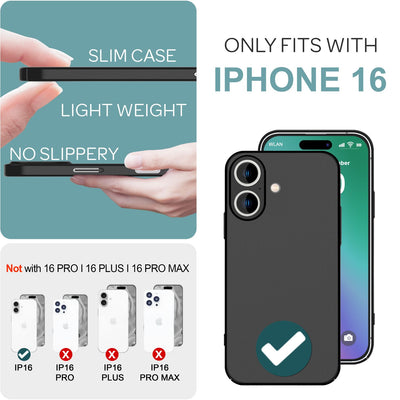 NALIA Ultra Slim Hardcase für iPhone 16 – Anti-Fingerabdruck & 0.5mm Dünn – PUREFIT (Matt & Leicht) – Marke aus Berlin Schwarz NALIA SlimFit Hülle
