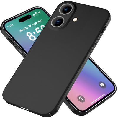 NALIA Ultra Slim Hardcase für iPhone 16 Plus – Anti-Fingerabdruck & 0.5mm Dünn – PUREFIT (Matt & Leicht) – Marke aus Berlin Schwarz NALIA SlimFit Hülle