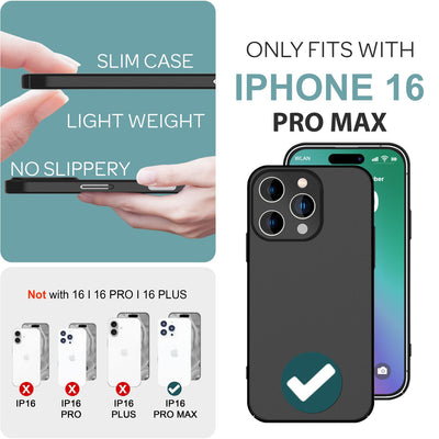 NALIA Ultra Slim Hardcase für iPhone 16 Pro Max – Anti-Fingerabdruck & 0.5mm Dünn – PUREFIT (Matt & Leicht) – Marke aus Berlin Schwarz NALIA SlimFit Hülle