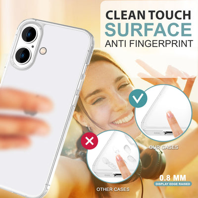 NALIA Ultra Slim Hardcase für iPhone 16 – Matt-Transparent & 0.3mm Dünn – PHANTOM (Dünnes Cover & Kamera-Vollschutz) – Marke aus Berlin Weiß NALIA SlimFit Hülle