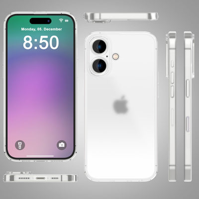 NALIA Ultra Slim Hardcase für iPhone 16 – Matt-Transparent & 0.3mm Dünn – PHANTOM (Dünnes Cover & Kamera-Vollschutz) – Marke aus Berlin Weiß NALIA SlimFit Hülle