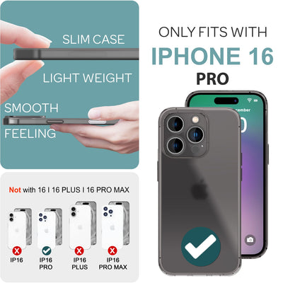 NALIA Ultra Slim Hardcase für iPhone 16 Pro – Matt-Transparent & 0.3mm Dünn – PHANTOM (Dünnes Cover & Kamera-Vollschutz) – Marke aus Berlin Schwarz NALIA SlimFit Hülle