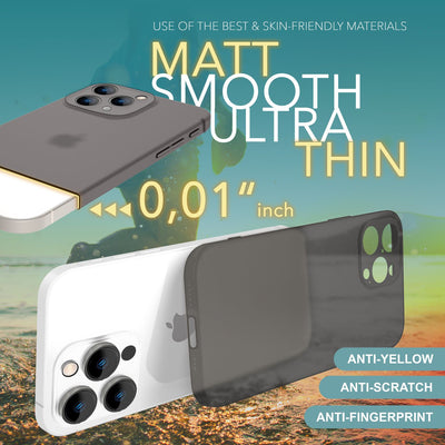 NALIA Ultra Slim Hardcase für iPhone 16 Pro Max – Matt-Transparent & 0.3mm Dünn – PHANTOM (Dünnes Cover & Kamera-Vollschutz) – Marke aus Berlin Schwarz NALIA SlimFit Hülle