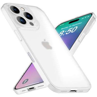 NALIA Ultra Slim Hardcase für iPhone 16 Pro Max – Matt-Transparent & 0.3mm Dünn – PHANTOM (Dünnes Cover & Kamera-Vollschutz) – Marke aus Berlin Weiß NALIA SlimFit Hülle