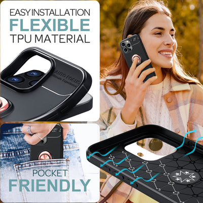 NALIA Ringhülle für iPhone 16 Pro Max – Ring-Ständer 360° & für Magnet-Halter – GRIP360 (Mattiertes Silikon Case) – Marke aus Berlin Rose Gold NALIA Protective Hülle