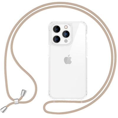 iPhone 16 Pro Max Handykette Handyhülle NALIA Case Cover Necklace Band Beige NALIA Transparente Hülle