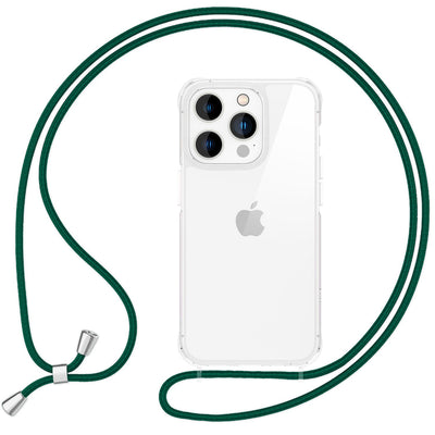 iPhone 16 Pro Max Handykette Handyhülle NALIA Case Cover Necklace Band Dunkel-Grün NALIA Transparente Hülle
