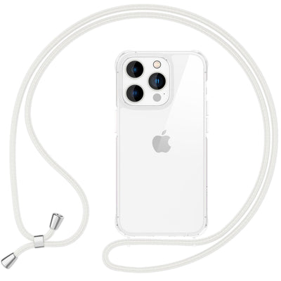 iPhone 16 Pro Max Handykette Handyhülle NALIA Case Cover Necklace Band Weiß NALIA Transparente Hülle
