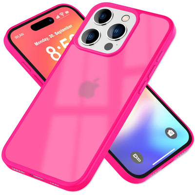 NALIA Matte Handyhülle für iPhone 16 Pro Max – Stoßfester Silikon-Rahmen & Semi-Transparent – FUZION (Anti-Fingerprint Case) – Marke aus Berlin Pink NALIA Protective Hülle