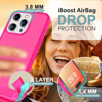 NALIA Matte Handyhülle für iPhone 16 Pro Max – Stoßfester Silikon-Rahmen & Semi-Transparent – FUZION (Anti-Fingerprint Case) – Marke aus Berlin Pink NALIA Protective Hülle