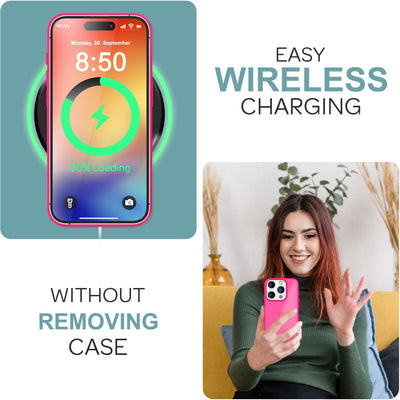 NALIA Matte Handyhülle für iPhone 16 Pro Max – Stoßfester Silikon-Rahmen & Semi-Transparent – FUZION (Anti-Fingerprint Case) – Marke aus Berlin Pink NALIA Protective Hülle