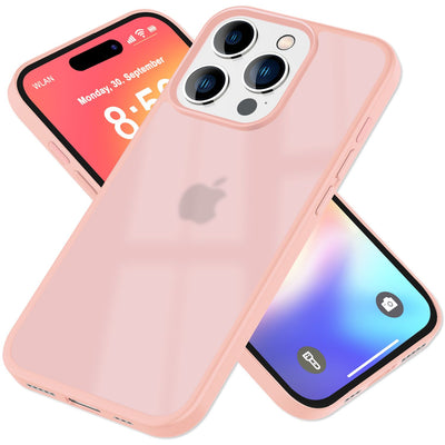 NALIA Matte Handyhülle für iPhone 16 Pro Max – Stoßfester Silikon-Rahmen & Semi-Transparent – FUZION (Anti-Fingerprint Case) – Marke aus Berlin Rosa NALIA Protective Hülle