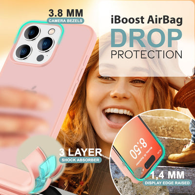 NALIA Matte Handyhülle für iPhone 16 Pro Max – Stoßfester Silikon-Rahmen & Semi-Transparent – FUZION (Anti-Fingerprint Case) – Marke aus Berlin Rosa NALIA Protective Hülle