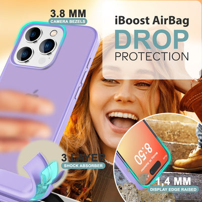 NALIA Matte Handyhülle für iPhone 16 Pro Max – Stoßfester Silikon-Rahmen & Semi-Transparent – FUZION (Anti-Fingerprint Case) – Marke aus Berlin Lila NALIA Protective Hülle