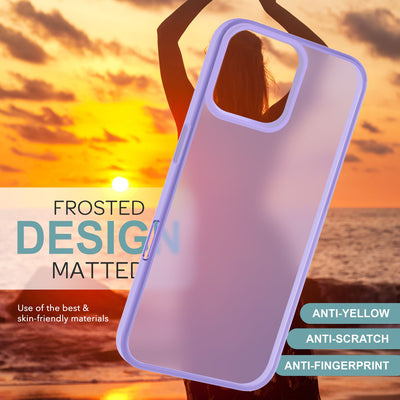 NALIA Matte Handyhülle für iPhone 16 Pro Max – Stoßfester Silikon-Rahmen & Semi-Transparent – FUZION (Anti-Fingerprint Case) – Marke aus Berlin Lila NALIA Protective Hülle