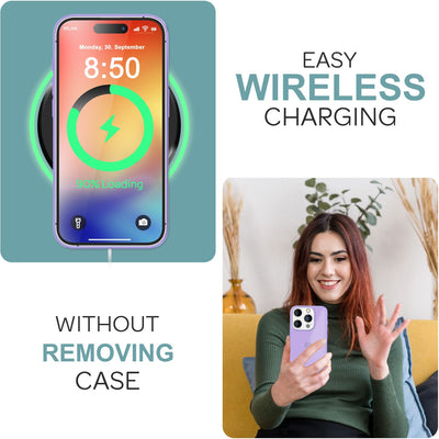 NALIA Matte Handyhülle für iPhone 16 Pro Max – Stoßfester Silikon-Rahmen & Semi-Transparent – FUZION (Anti-Fingerprint Case) – Marke aus Berlin Lila NALIA Protective Hülle