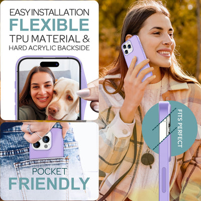 NALIA Matte Handyhülle für iPhone 16 Pro Max – Stoßfester Silikon-Rahmen & Semi-Transparent – FUZION (Anti-Fingerprint Case) – Marke aus Berlin Lila NALIA Protective Hülle