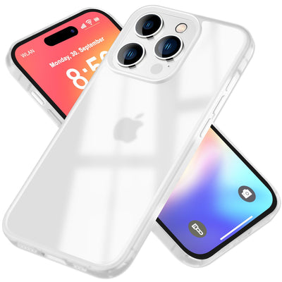 NALIA Matte Handyhülle für iPhone 16 Pro Max – Stoßfester Silikon-Rahmen & Semi-Transparent – FUZION (Anti-Fingerprint Case) – Marke aus Berlin Weiß NALIA Protective Hülle