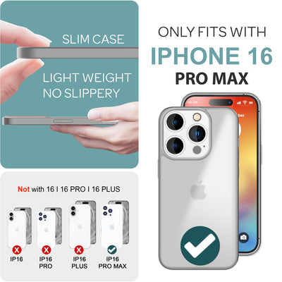 NALIA Matte Handyhülle für iPhone 16 Pro Max – Stoßfester Silikon-Rahmen & Semi-Transparent – FUZION (Anti-Fingerprint Case) – Marke aus Berlin Titan Grau NALIA Protective Hülle