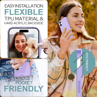NALIA Magnet-Case für iPhone 16 – Matt-Transparent & MagSafe Kompatibel – MATTEX (Rutschfest, Stoßfest & Anti-Fingerabdruck) – Marke aus Berlin Lila NALIA Protective Hülle