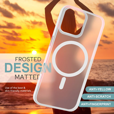 NALIA Magnet-Case für iPhone 16 Pro – Matt-Transparent & MagSafe Kompatibel – MATTEX (Rutschfest, Stoßfest & Anti-Fingerabdruck) – Marke aus Berlin Weiß NALIA Protective Hülle