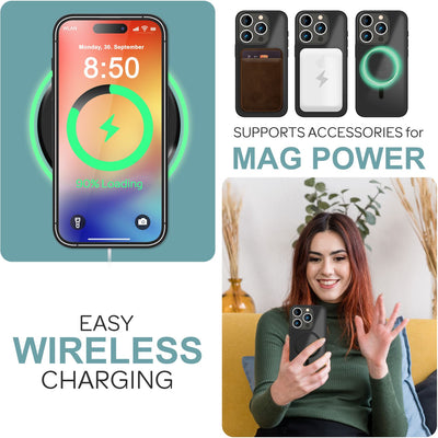 NALIA Magnet-Case für iPhone 16 Pro Max – Matt-Transparent & MagSafe Kompatibel – MATTEX (Rutschfest, Stoßfest & Anti-Fingerabdruck) – Marke aus Berlin Schwarz NALIA Protective Hülle