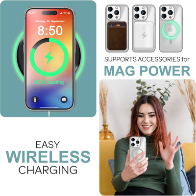 NALIA Magnet-Case für iPhone 16 Pro Max – Matt-Transparent & MagSafe Kompatibel – MATTEX (Rutschfest, Stoßfest & Anti-Fingerabdruck) – Marke aus Berlin Titan Grau NALIA Protective Hülle