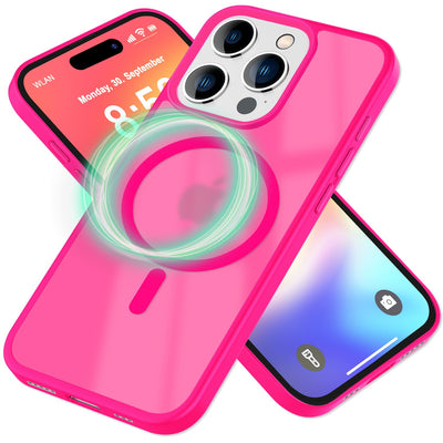NALIA Magnet-Case für iPhone 16 Pro Max – Matt-Transparent & MagSafe Kompatibel – MATTEX (Rutschfest, Stoßfest & Anti-Fingerabdruck) – Marke aus Berlin Pink NALIA Protective Hülle