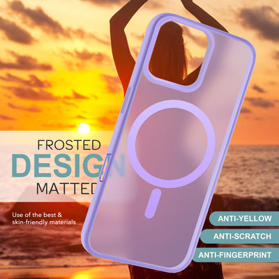 NALIA Magnet-Case für iPhone 16 Pro Max – Matt-Transparent & MagSafe Kompatibel – MATTEX (Rutschfest, Stoßfest & Anti-Fingerabdruck) – Marke aus Berlin Lila NALIA Protective Hülle