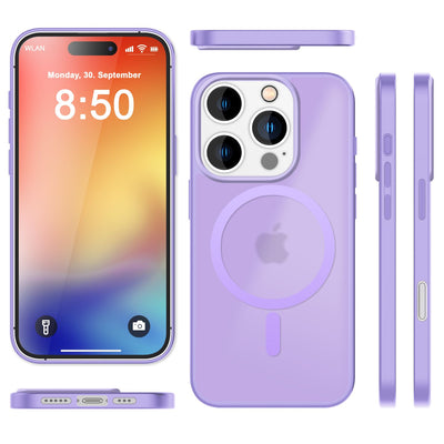 NALIA Magnet-Case für iPhone 16 Pro Max – Matt-Transparent & MagSafe Kompatibel – MATTEX (Rutschfest, Stoßfest & Anti-Fingerabdruck) – Marke aus Berlin Lila NALIA Protective Hülle