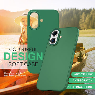 NALIA Silikonhülle für iPhone 16 – Matt & Griffig Soft-Touch – ASTRON (Flexibles TPU Case & Stoßfest) – Marke aus Berlin