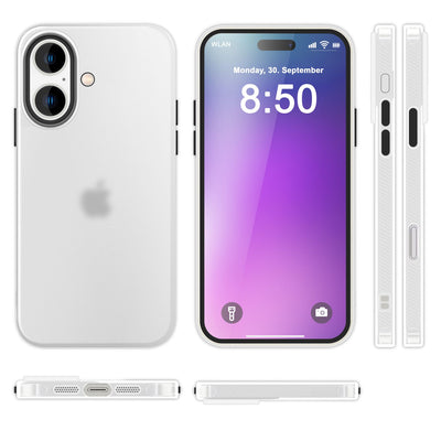 NALIA Silikonhülle für iPhone 16 – Matt & Griffig Soft-Touch – ASTRON (Flexibles TPU Case & Stoßfest) – Marke aus Berlin