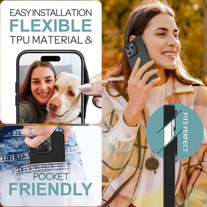 NALIA Fein Mattierte Silikonhülle für iPhone 16 Pro, Rutschfeste Handyhülle, Stoßfeste Fallschutz Hülle Schwarz NALIA Protective Hülle