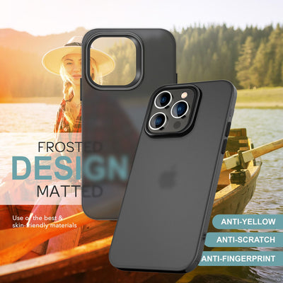 NALIA Silikonhülle für iPhone 16 Pro – Matt & Griffig Soft-Touch – ASTRON (Flexibles TPU Case & Stoßfest) – Marke aus Berlin Grau Transparent NALIA Protective Hülle