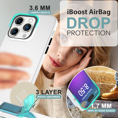 NALIA Silikonhülle für iPhone 16 Pro – Matt & Griffig Soft-Touch – ASTRON (Flexibles TPU Case & Stoßfest) – Marke aus Berlin Weiß Transparent NALIA Protective Hülle