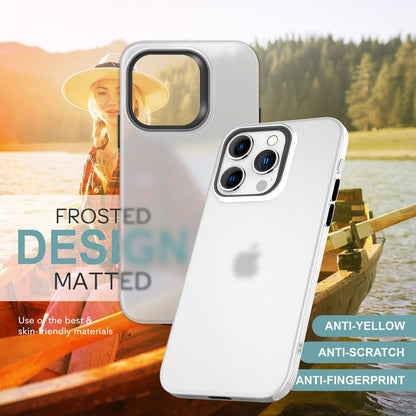 NALIA Fein Mattierte Silikonhülle für iPhone 16 Pro, Rutschfeste Handyhülle, Stoßfeste Fallschutz Hülle Weiß Transparent NALIA Protective Hülle