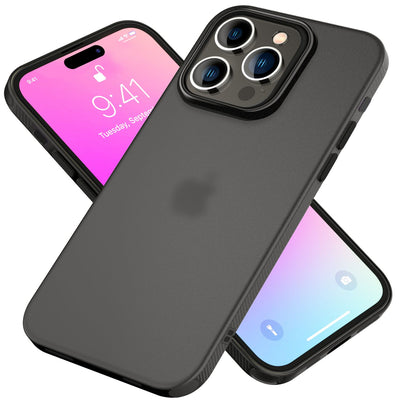 NALIA Silikonhülle für iPhone 16 Pro Max – Matt & Griffig Soft-Touch – ASTRON (Flexibles TPU Case & Stoßfest) – Marke aus Berlin Grau Transparent NALIA Protective Hülle