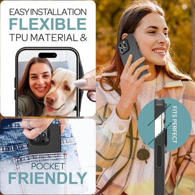 NALIA Silikonhülle für iPhone 16 Pro Max – Matt & Griffig Soft-Touch – ASTRON (Flexibles TPU Case & Stoßfest) – Marke aus Berlin Grau Transparent NALIA Protective Hülle