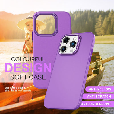 NALIA Silikonhülle für iPhone 16 Pro Max – Matt & Griffig Soft-Touch – ASTRON (Flexibles TPU Case & Stoßfest) – Marke aus Berlin Lila NALIA Protective Hülle