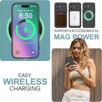 NALIA Ultra-Slim Hardcase für iPhone 16 – MagSafe kompatibel & 0.3mm Dünn – THINIX (Mattes & Schlankes Case) – Marke aus Berlin Schwarz NALIA SlimFit Hülle